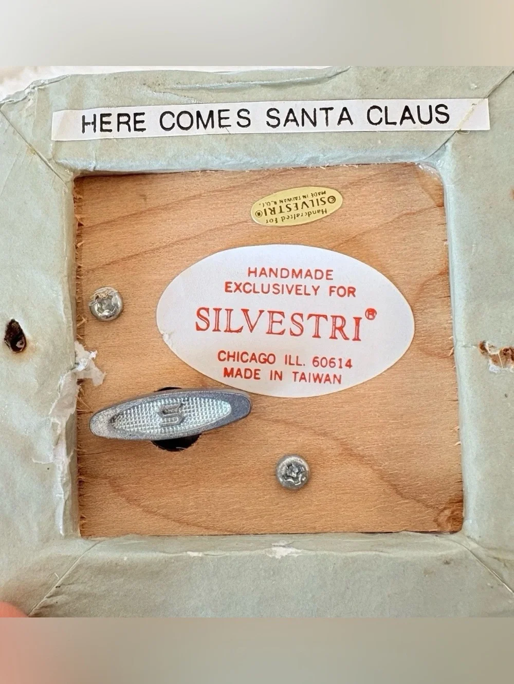 VTG 70s 80s Silvestri Paper Mache Santa Claus Christmas Music Box 9”
